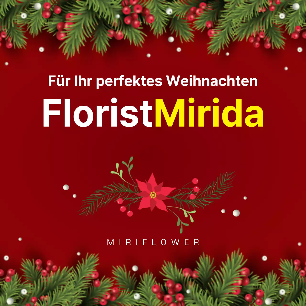 Roter Kranz Florist Weihnachten Quadrat