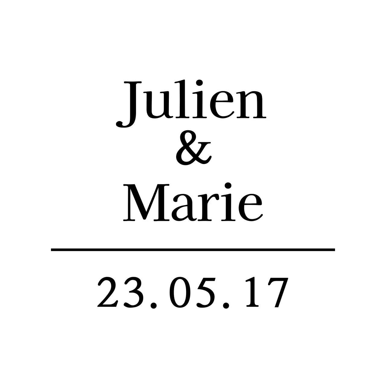 Une célébration de mariage simple et émouvante avec un texte en noir