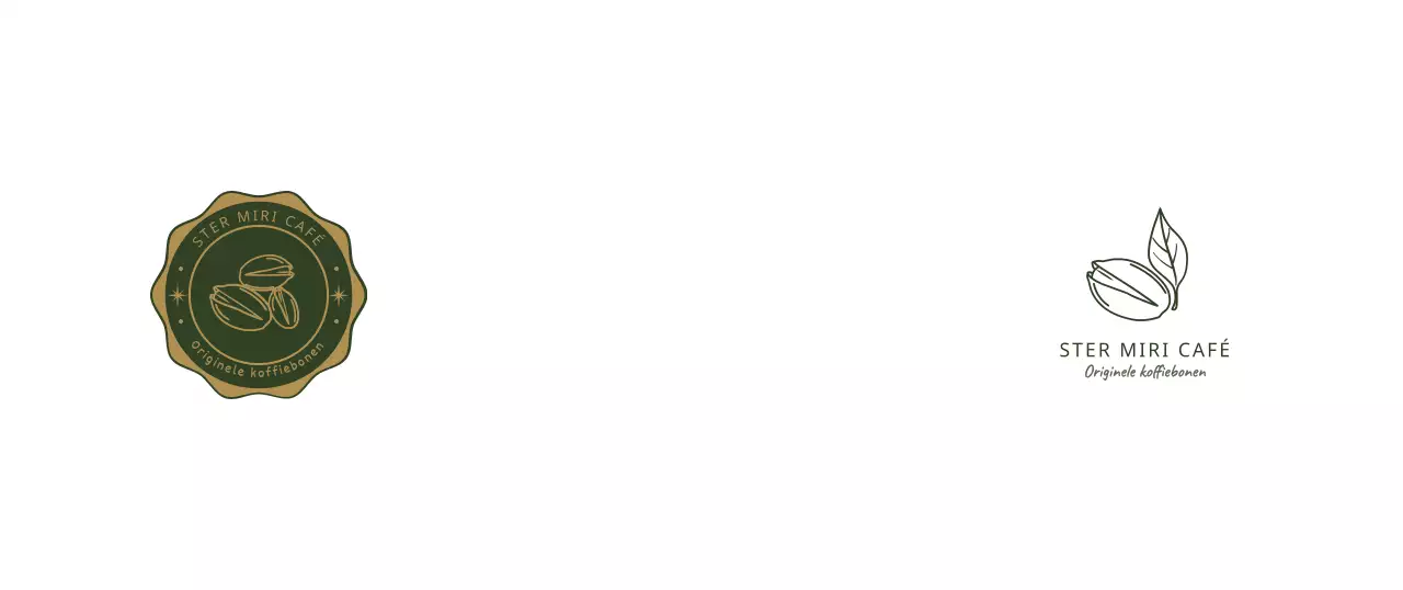 Eenvoudig concept café-logo in groen en bruin