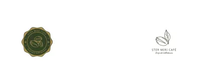 Eenvoudig concept café-logo in groen en bruin