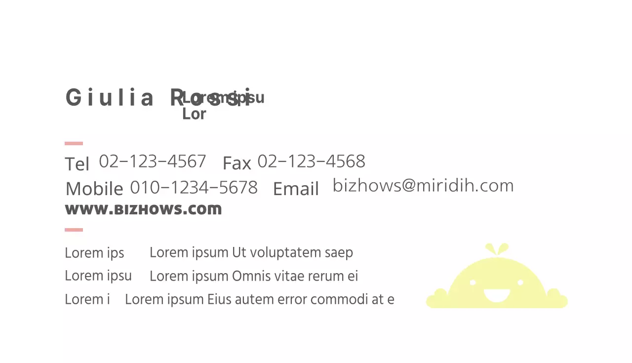 Biglietto da visita del direttore della scuola materna Biz