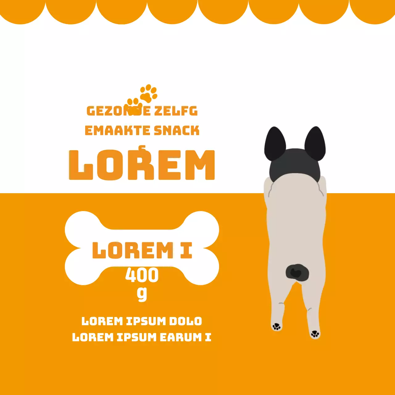 Oranje Geïllustreerde Etiketten voor Zelfgemaakte Traktaties