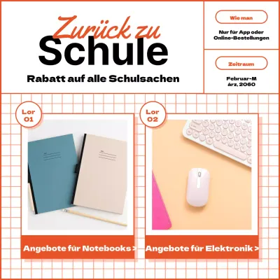 Schulanfangsverkauf mit einem roten, sauberen Notizblockkonzept