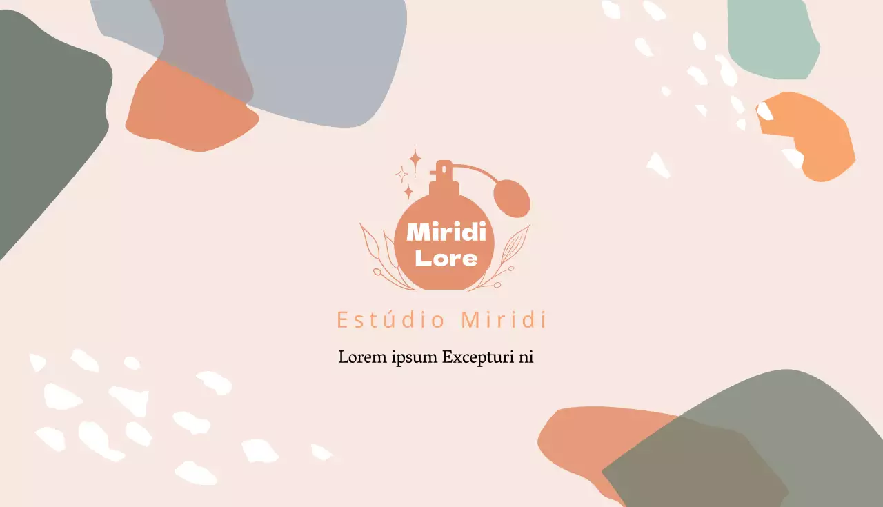 Cartão de visita de oficina de ilustração laranja-rosa