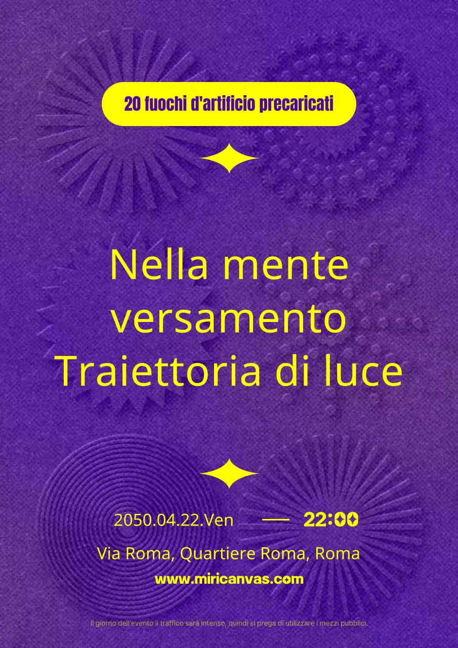 Fuochi d'artificio con motivo tridimensionale viola