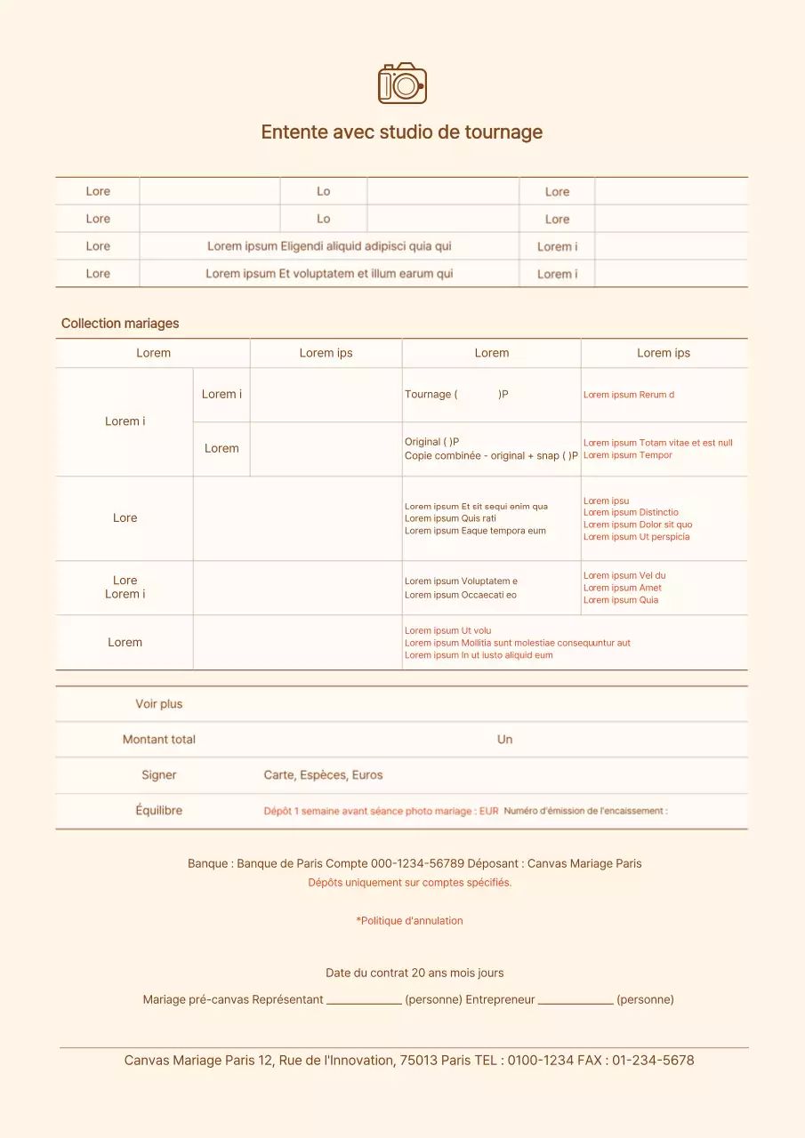 Contrat beige simple