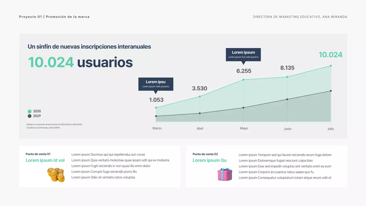 Cartera de vendedor sencilla con imágenes 3D de menta y azul marino