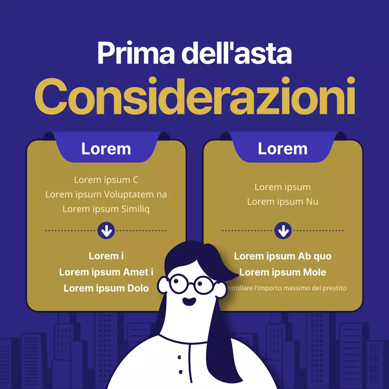 Una guida per investire nelle aste immobiliari minimaliste blu e oro