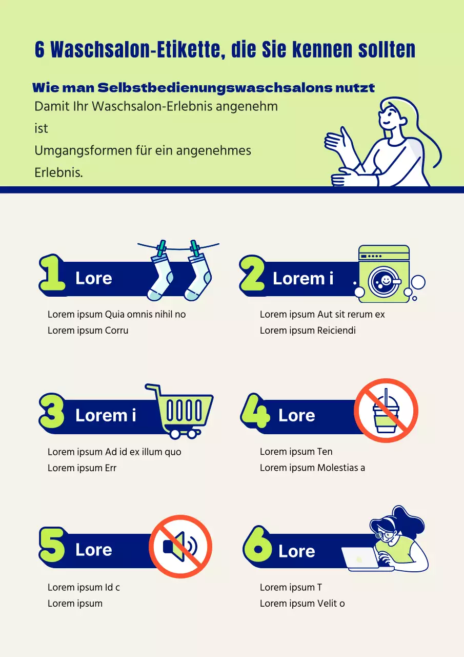 Grafik Waschsalon mit lindgrünen und blauen Zahlen