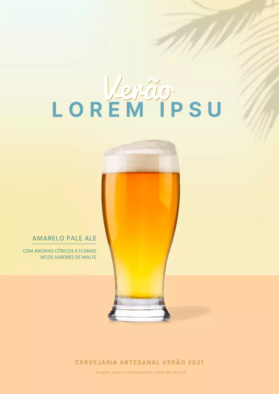 Cartaz de retrato simples de cerveja artesanal