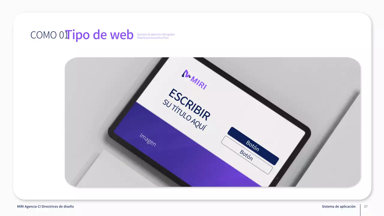 Directrices de la marca corporativa en morado