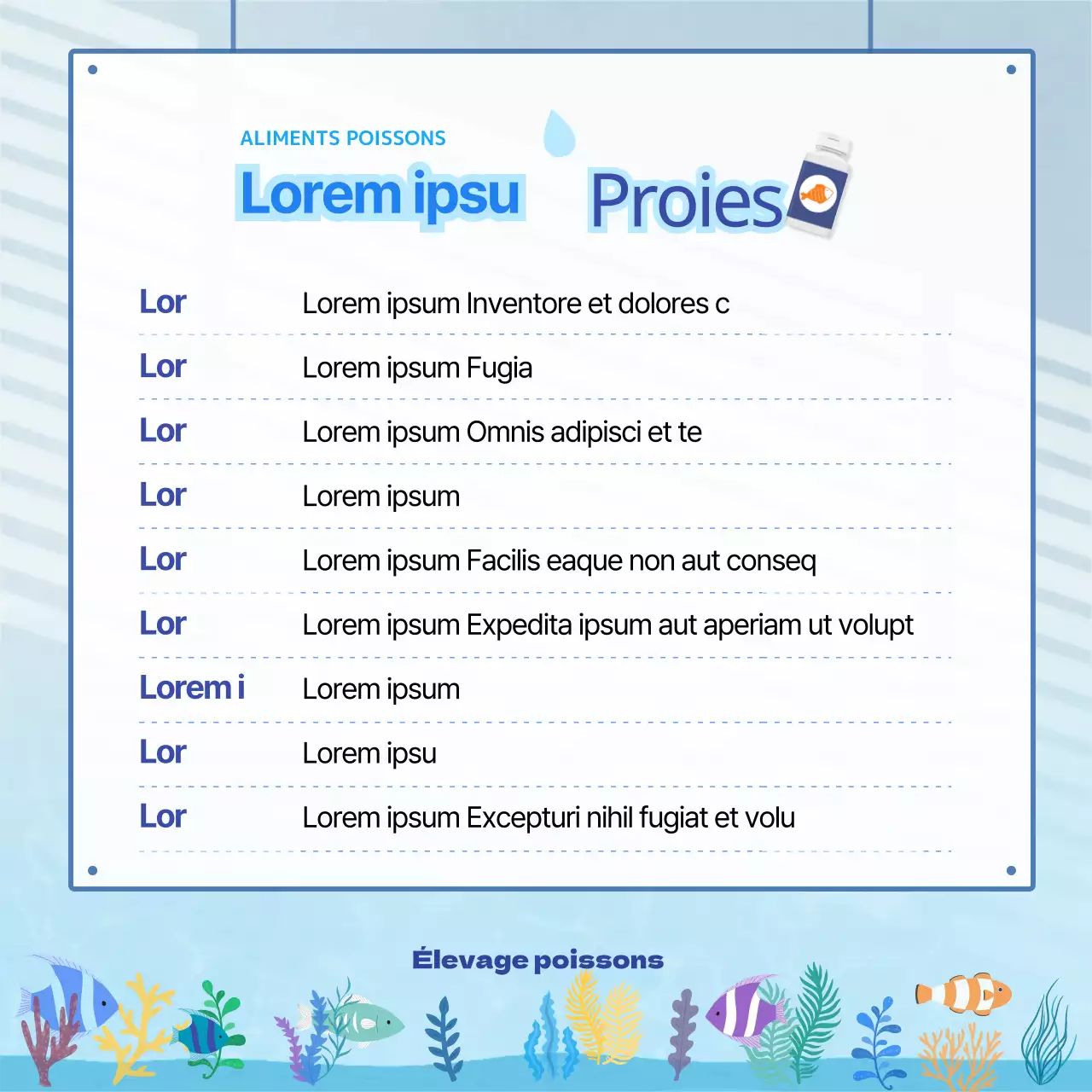 Fond d'aquarium avec de nombreux poissons bleus ondulés, glossaire de la vie aquatique CardNews