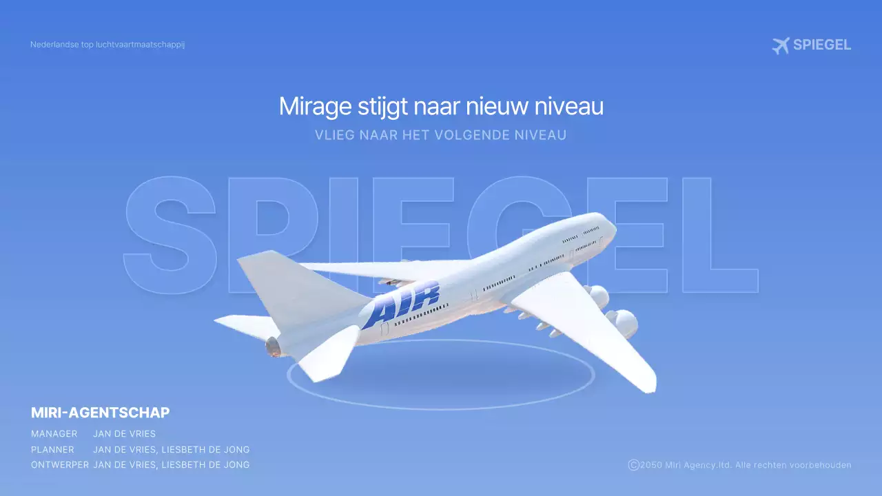 Lichtblauw driedimensionaal vliegtuigconcept reclamebrief luchtvaartmaatschappij