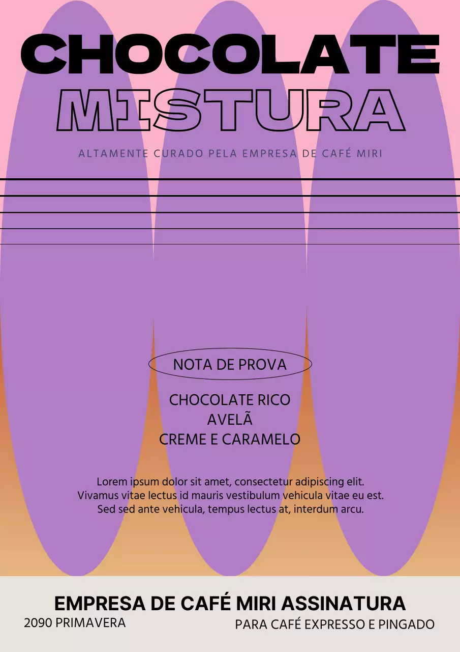 Gráfico de grãos de café em malva