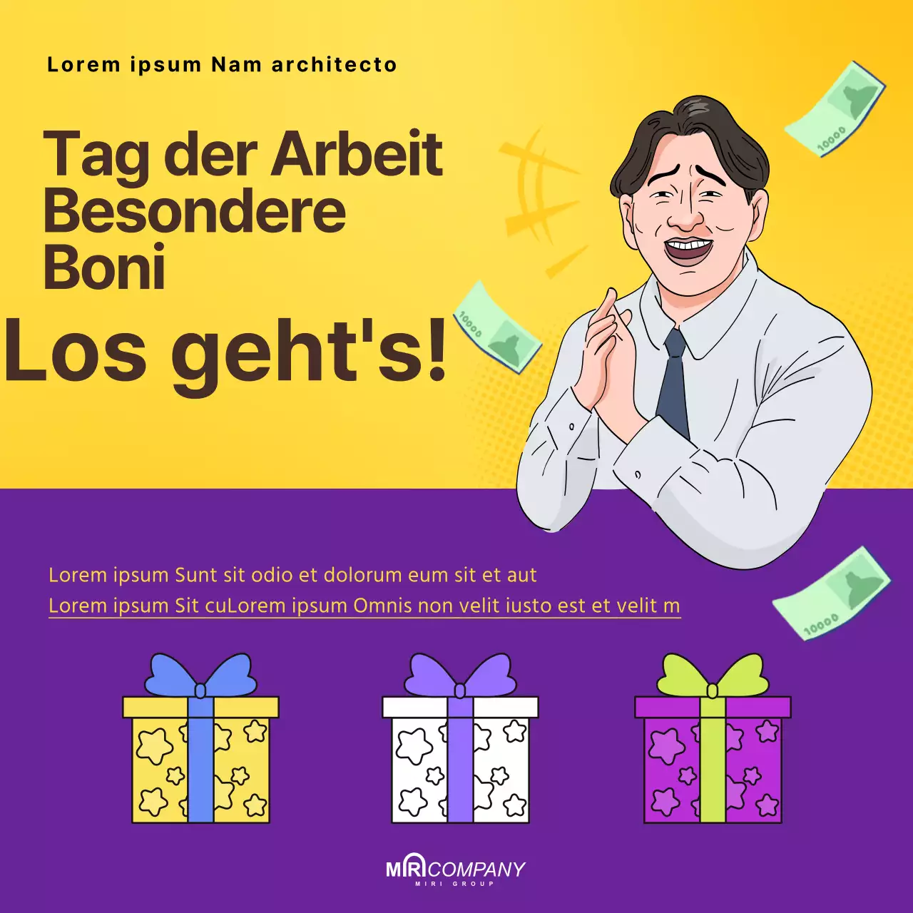 Ein spezielles Bonusangebot zum Tag der Arbeit mit einem entzückenden Cartoon-Illustrationskonzept