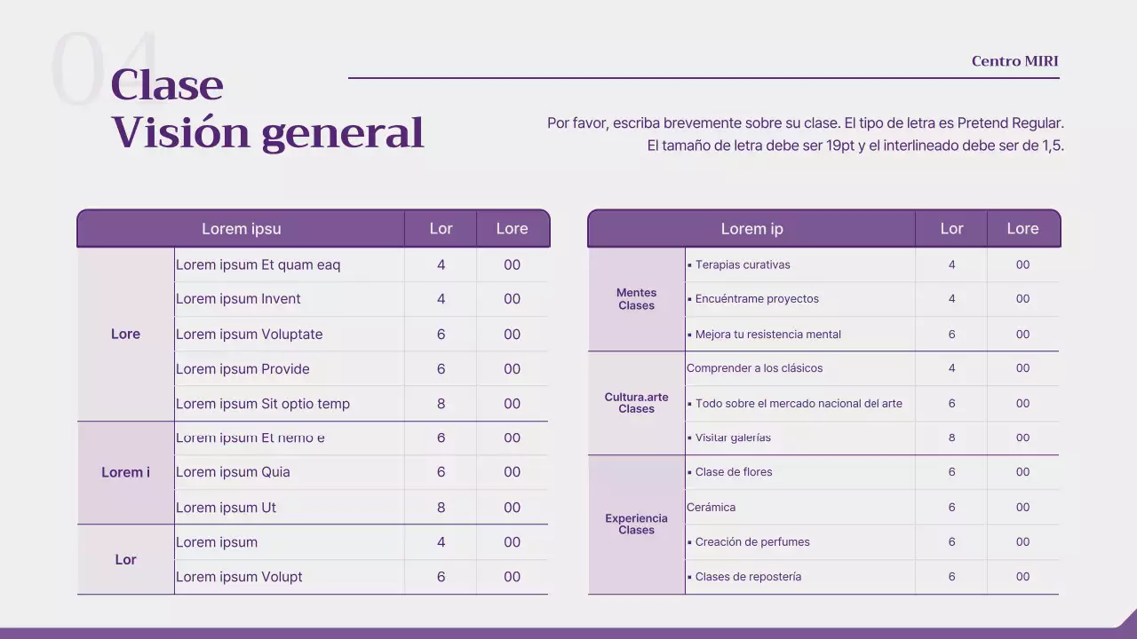 Propuesta de taller de un día de duración en color morado