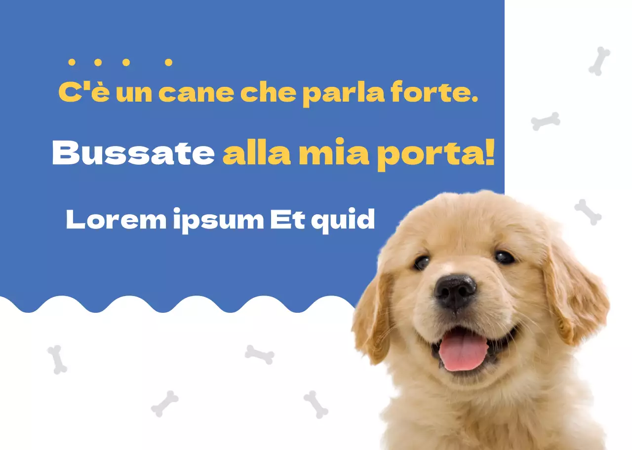Casa blu cucciolo di cane carino