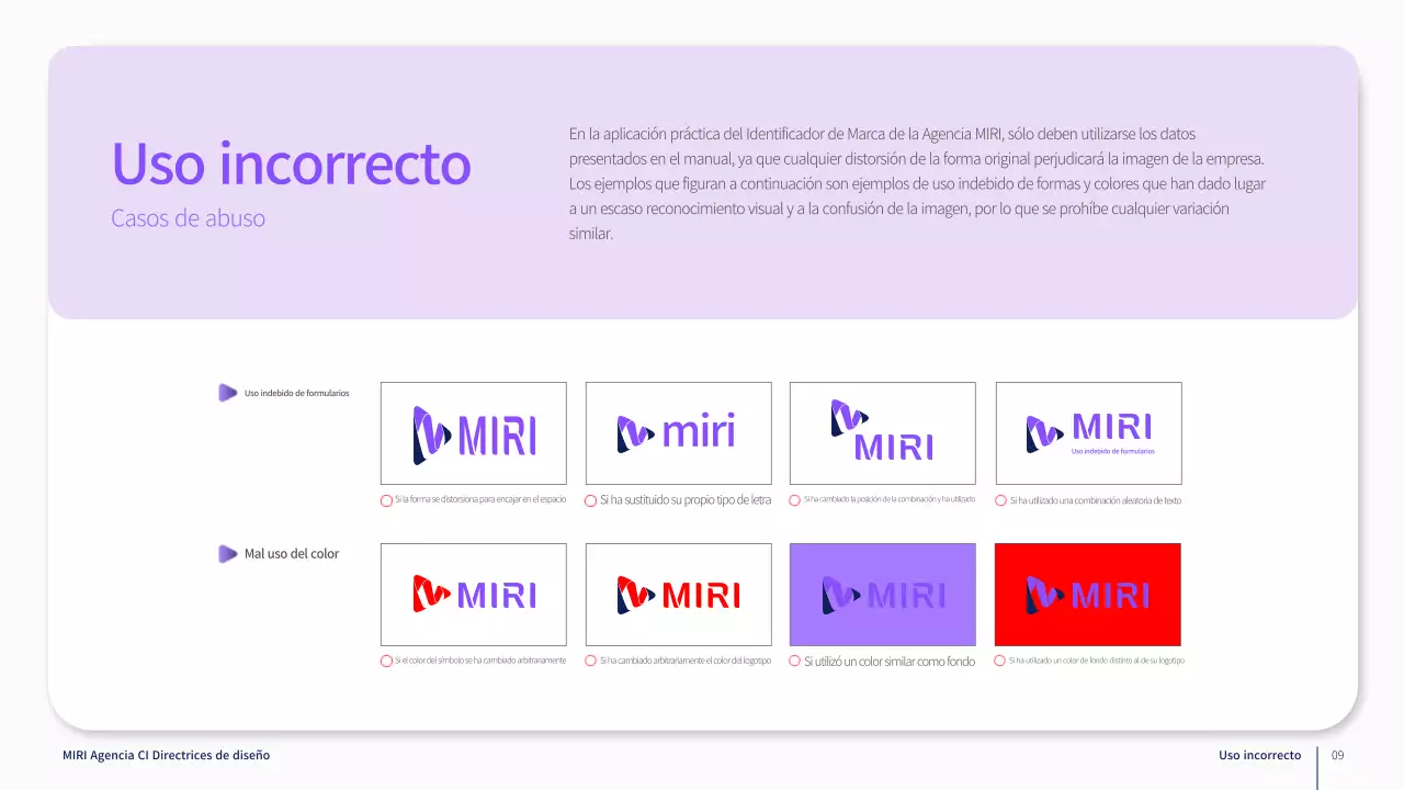 Directrices de la marca corporativa en morado
