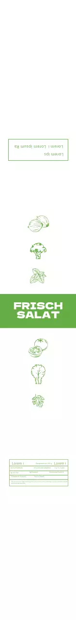 Grüne saubere illustrierte Salatetiketten