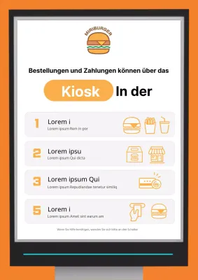 Orange Niedlich Illustrierte Laden Kiosk Poster