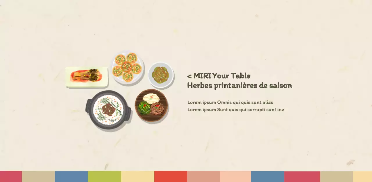 Calendrier des coupons de restaurants coréens traditionnels en beige et marron