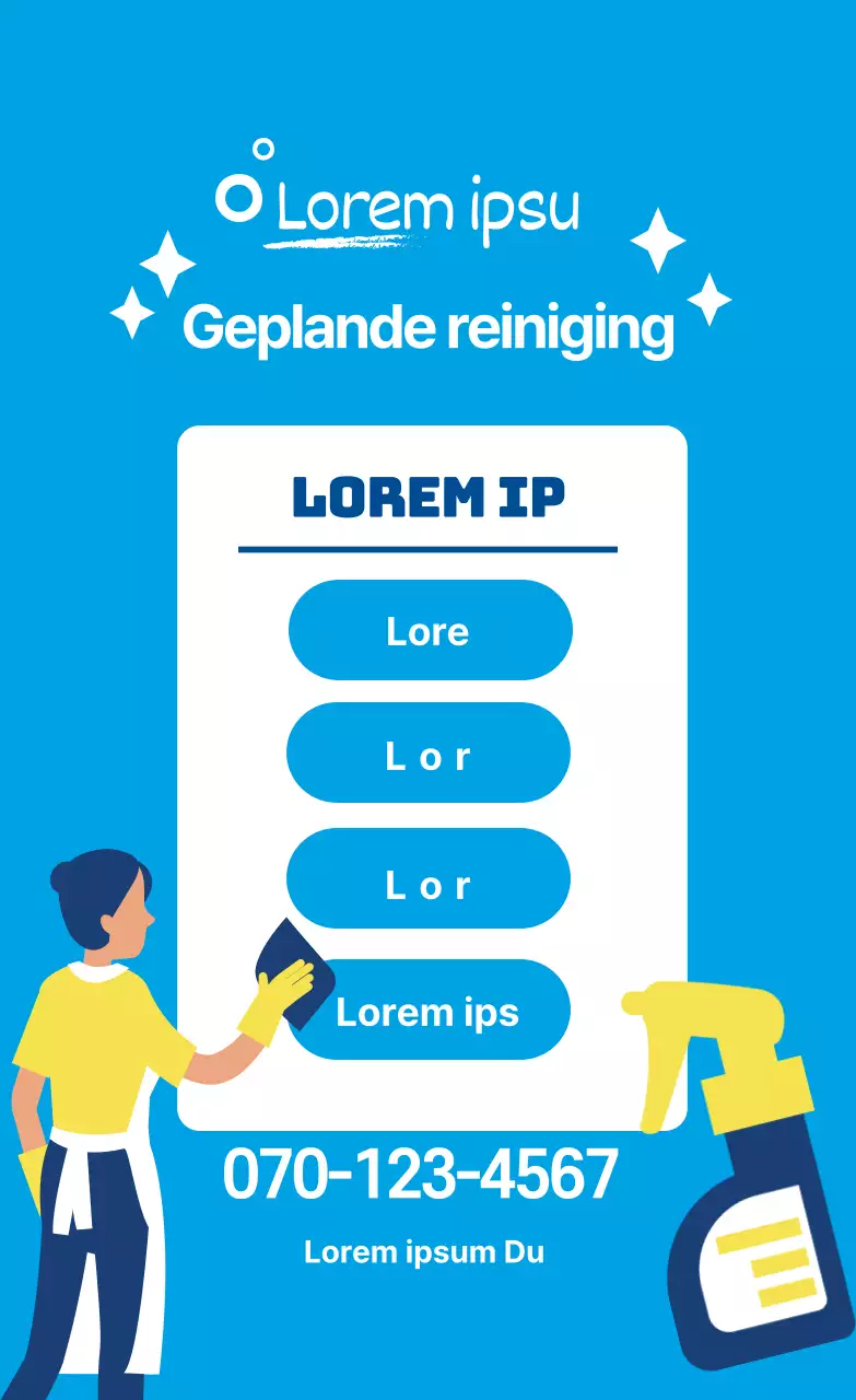 Promoot je thuiszorg schoonmaakdienst met een blauwe illustratie foto