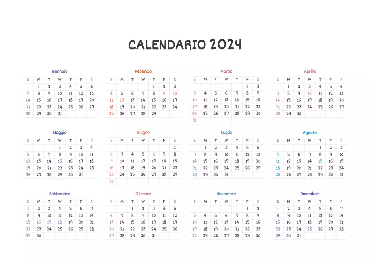 Un calendario con un simpatico concetto di illustrazione di Argo