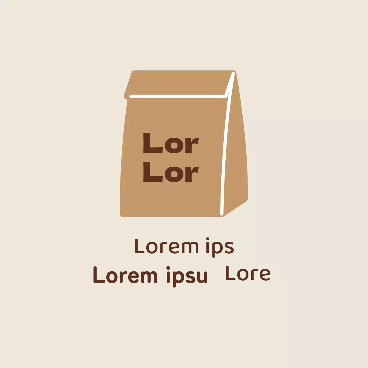 Étiquettes d'emballage de magasin illustrées en brun ivoire
