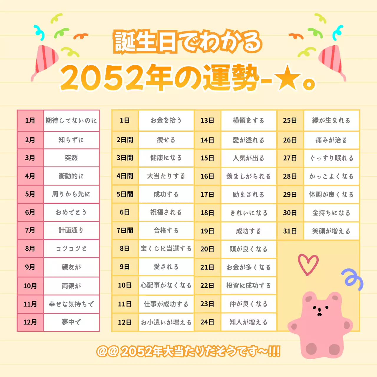 カラフル 楽しい 占い ポスター SNS投稿 正方形