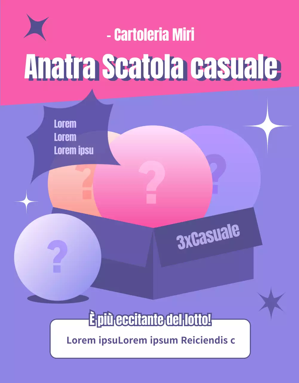 Disegnare eventi casuali evidenziando sfere rotonde rosa e viola