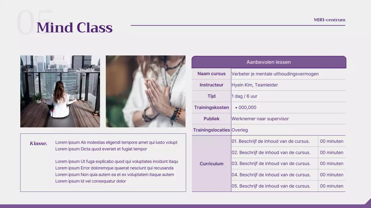 Voorstel voor een eendaagse workshop in paars