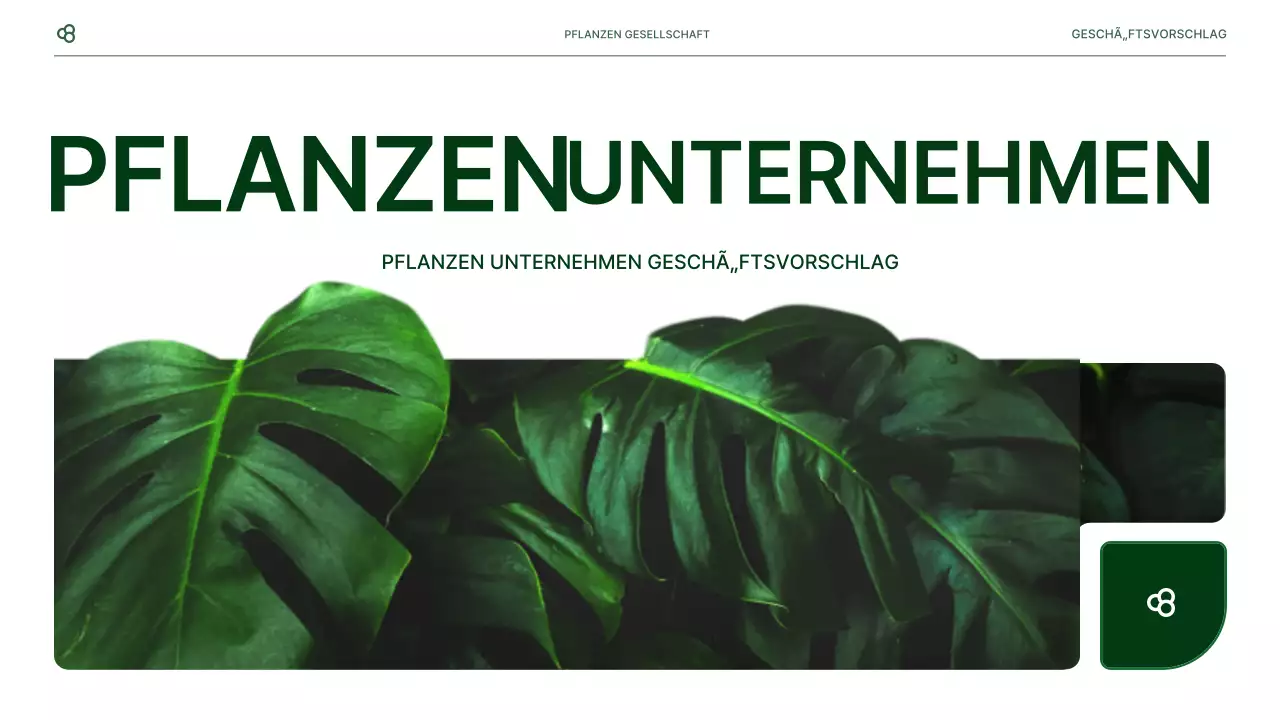 Business Business Vorschlag in weiß und grün natürlichen Blatt Konzept