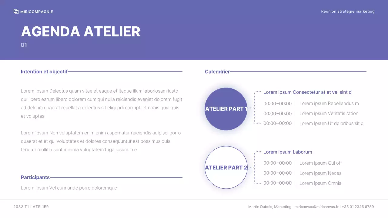 Atelier d'entreprise avec un schéma de couleurs nettes dans les tons baies et ferry