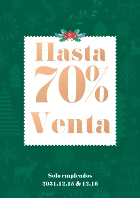 Cartel de venta de empleados con fondo verde patrón de ilustración