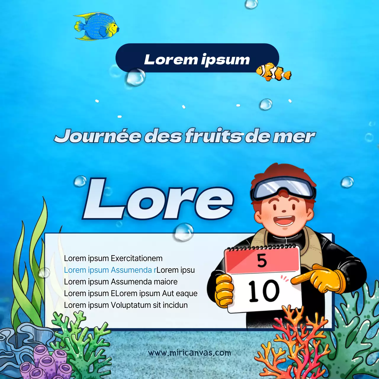 Concept d'illustration bleue pour la Journée de l'arbre (carré pour les médias sociaux)