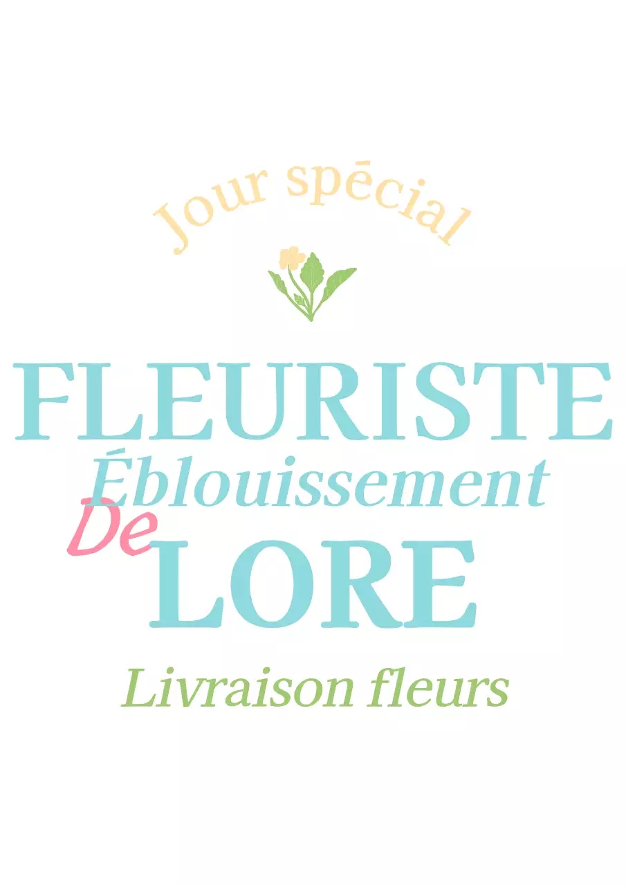 Pour promouvoir un magasin de fleurs, un concept vintage aux couleurs pastel avec le nom du magasin et des illustrations de fleurs.
