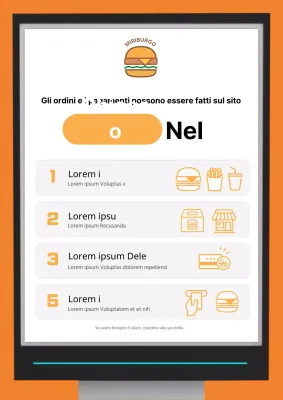 Poster arancione per chioschi di negozi illustrati