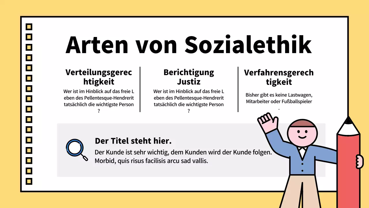 Helle und niedliche Illustrationen zu Leben und Ethik