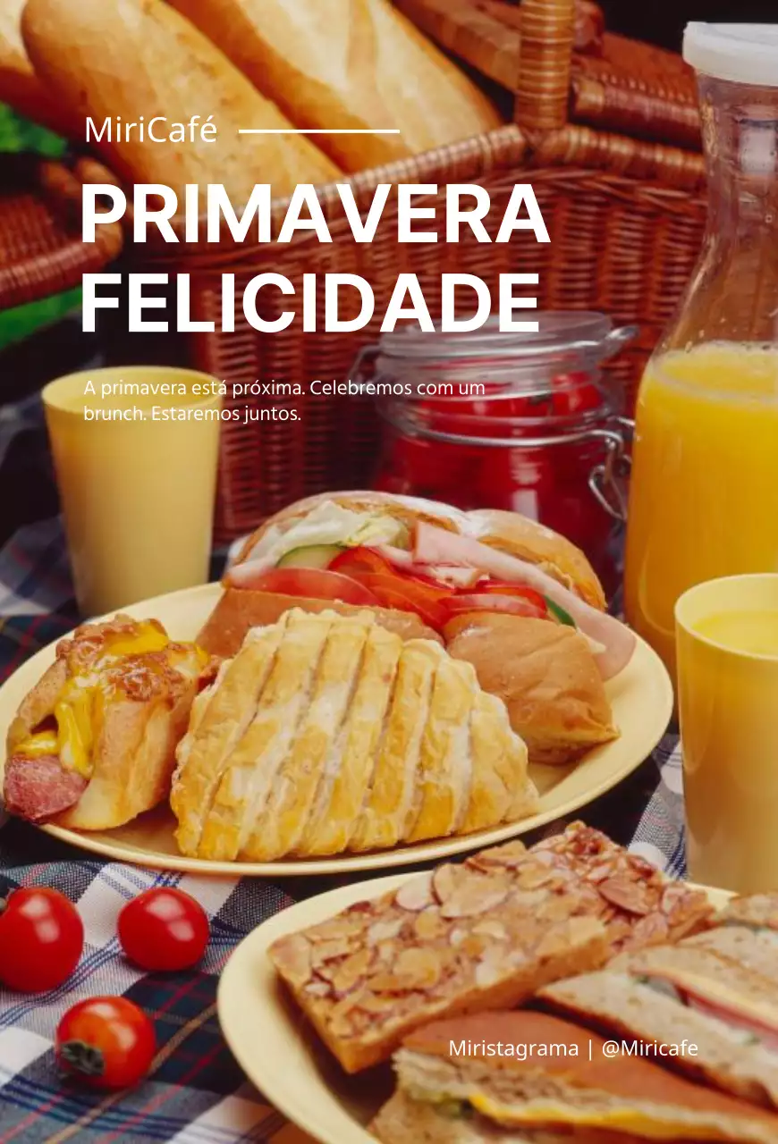 Mercadoria fotográfica do menu de brunch inspirado na primavera