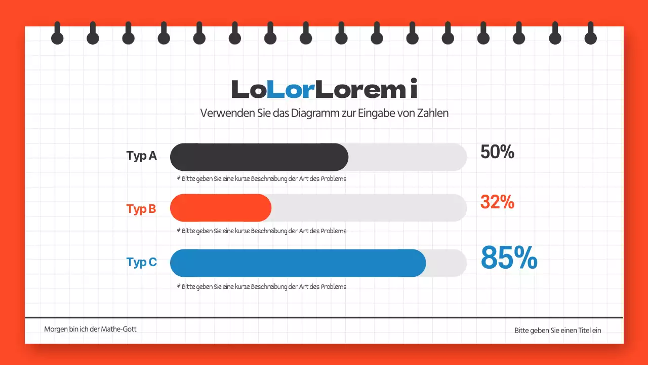 Blaue und orangefarbene horizontale Infografik