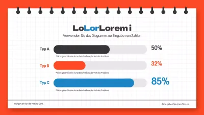 Blaue und orangefarbene horizontale Infografik