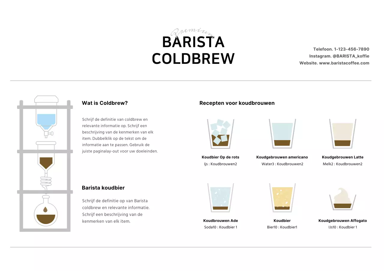 Brown Bean Illustratie Café Product Ansichtkaart