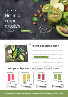 Volantino che promuove i cibi sani e disintossicanti
