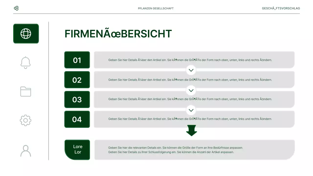Business Business Vorschlag in weiß und grün natürlichen Blatt Konzept