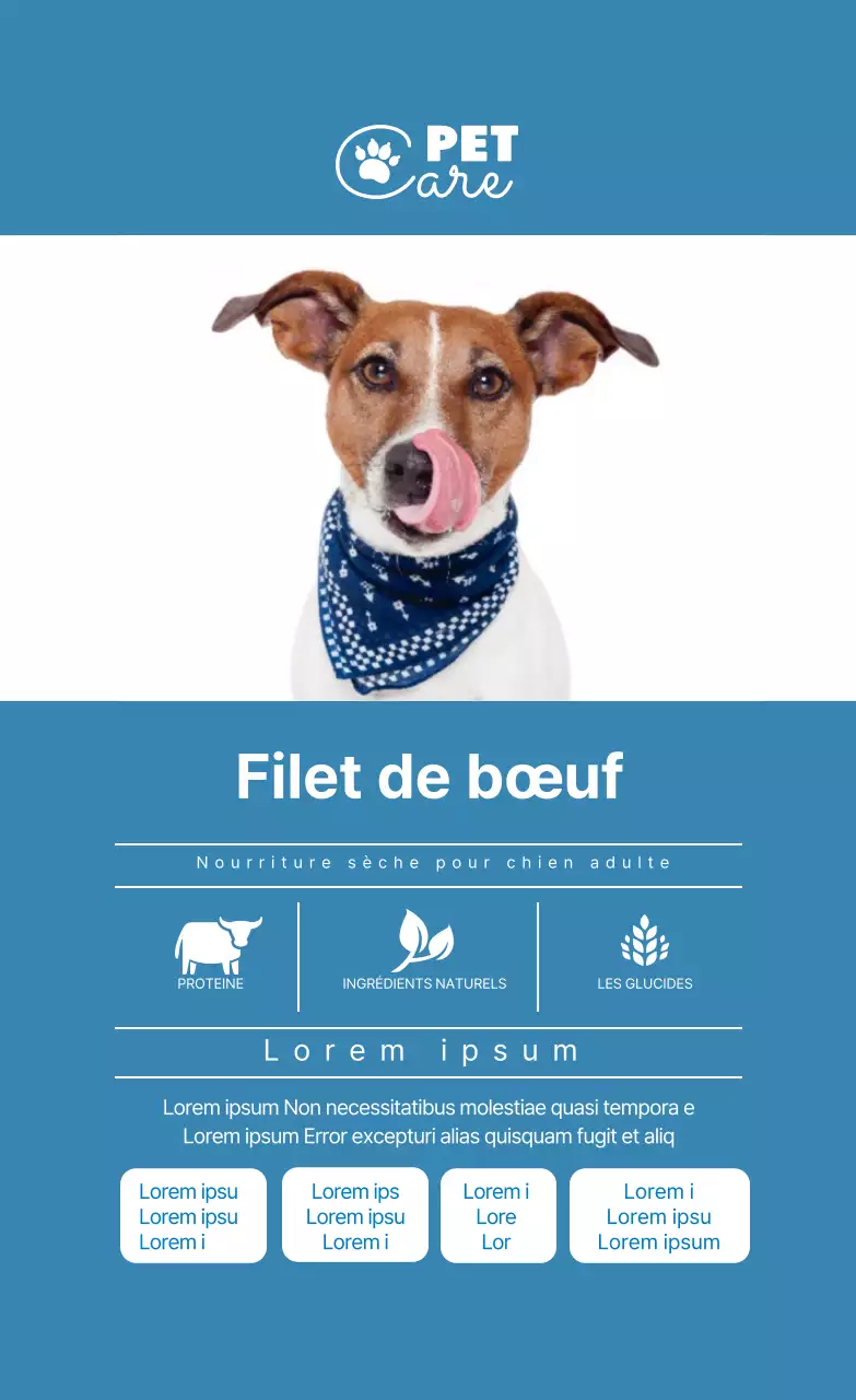 Étiquettes alimentaires propres à Blue Dog
