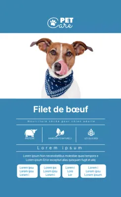 Étiquettes alimentaires propres à Blue Dog