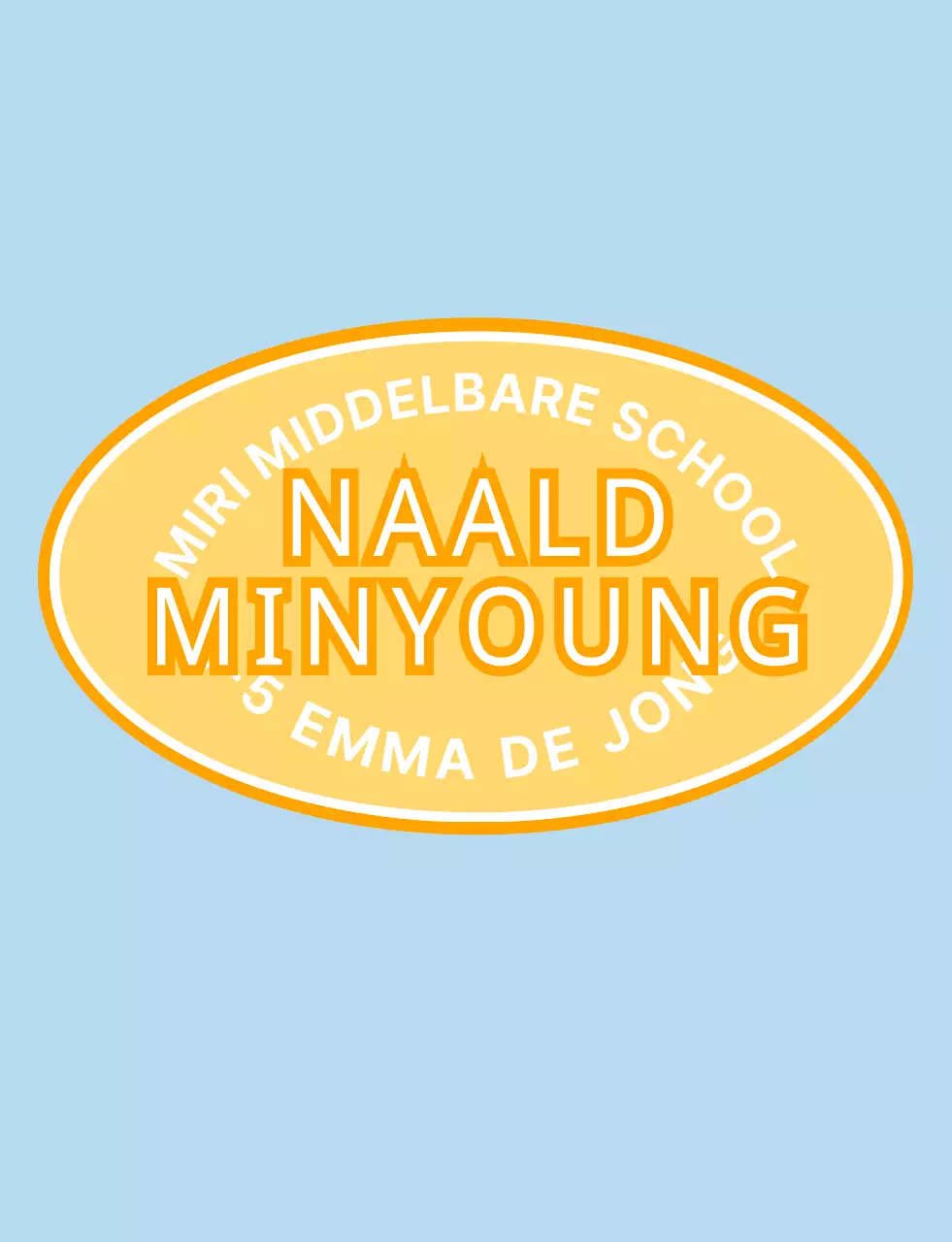 Hemelsblauw pastel t-shirt voor schoolteam