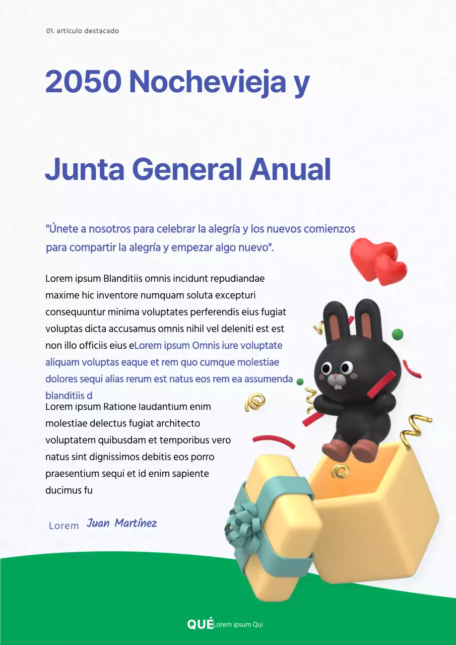 Invitación de Nochevieja de un pájaro verde azulado