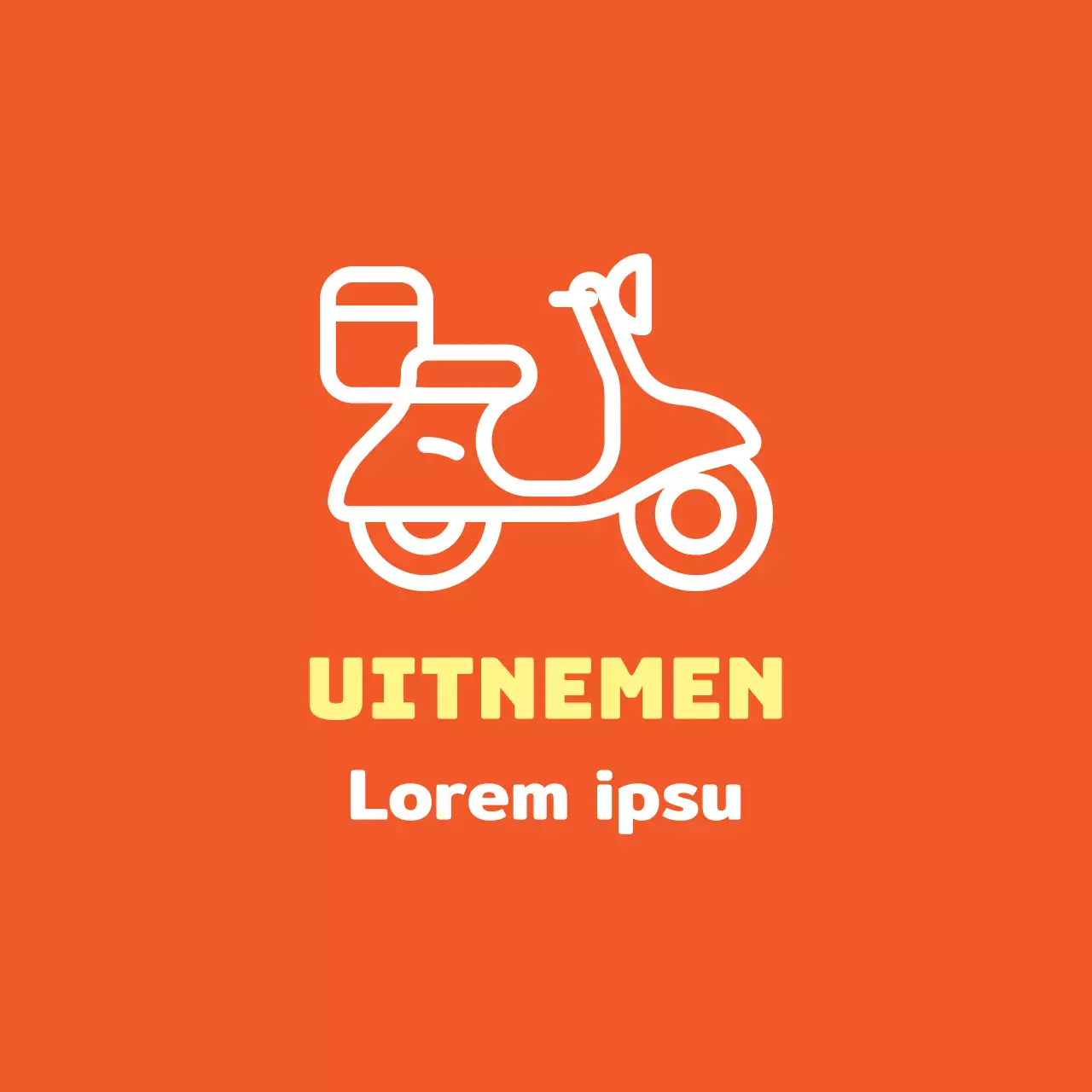 Geel-oranje geïllustreerd in-store packable label