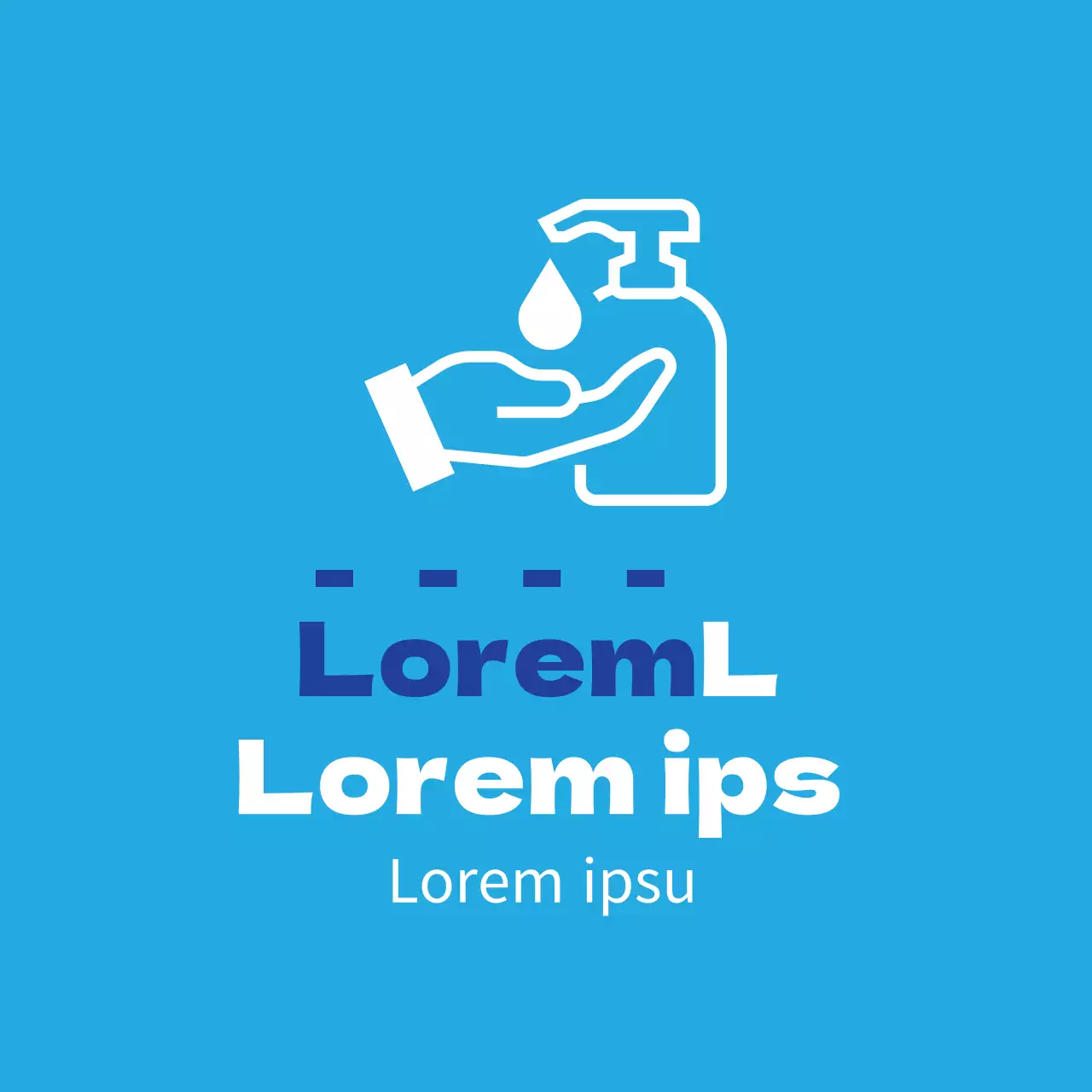 Gebrauchsanweisung für das blau illustrierte Corona-Handdesinfektionsmittel